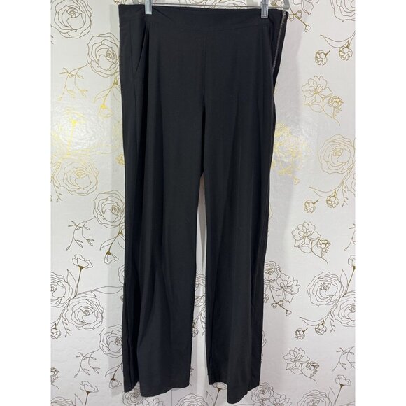 Athleta Pants Women’s 14T Gramercy Black Track Trouser Wide Leg Snap Hem -010 - Picture 3 of 8